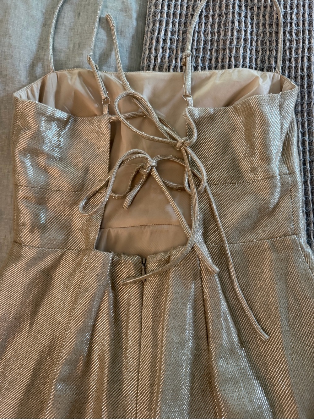 J. Crew Metallic Gold Strapless Sheath Dress - Picture 4 of 6